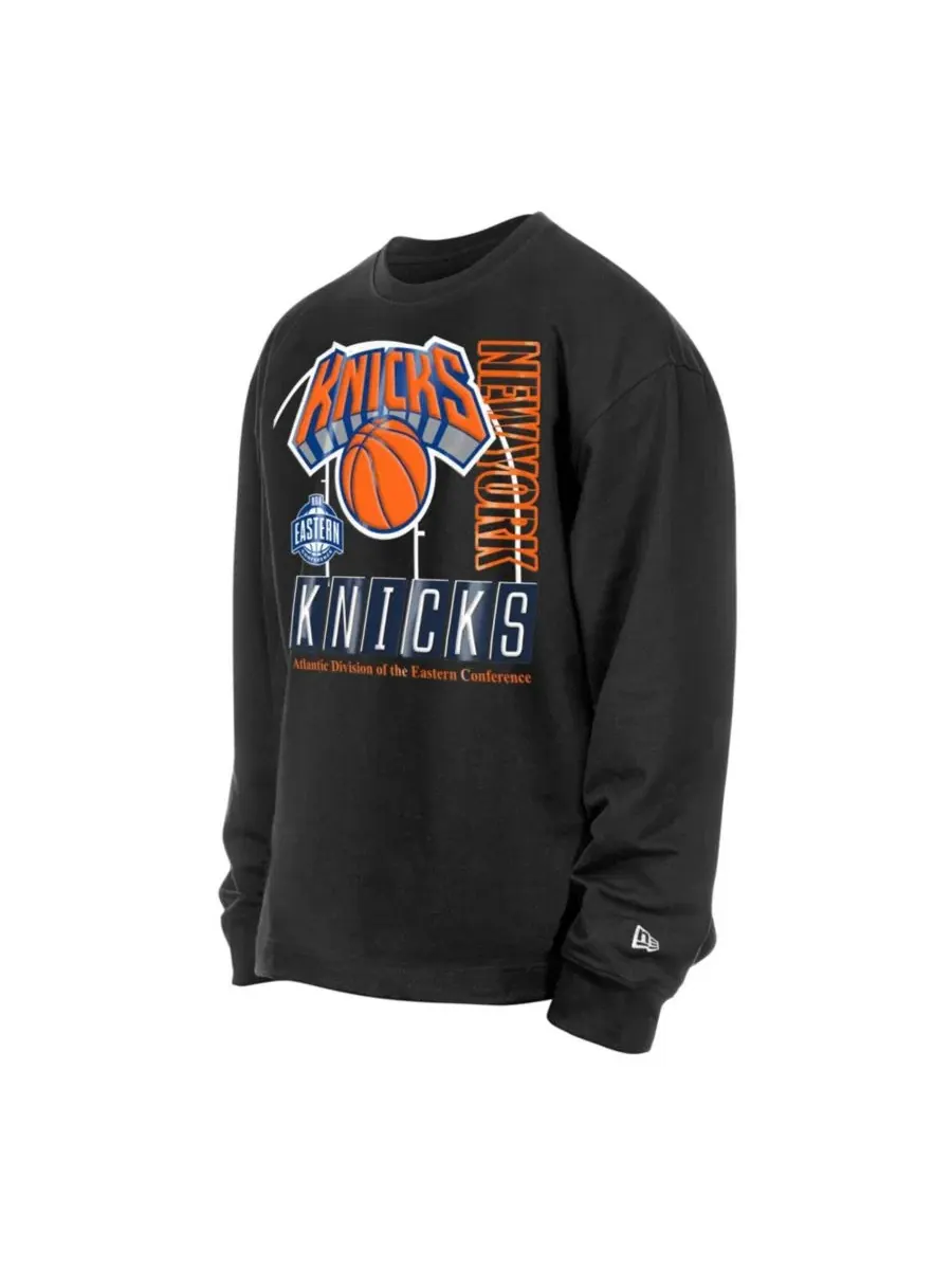 Свитшот из флиса с принтом New York Knicks Leisure Collection New Era — изображение 2 из 4, черный