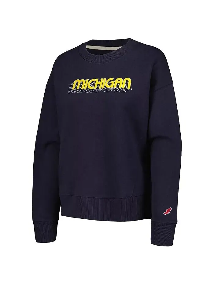 Женский темно-синий пуловер свободного кроя Michigan Wolverines League Collegiate Wear — изображение 3 из 3