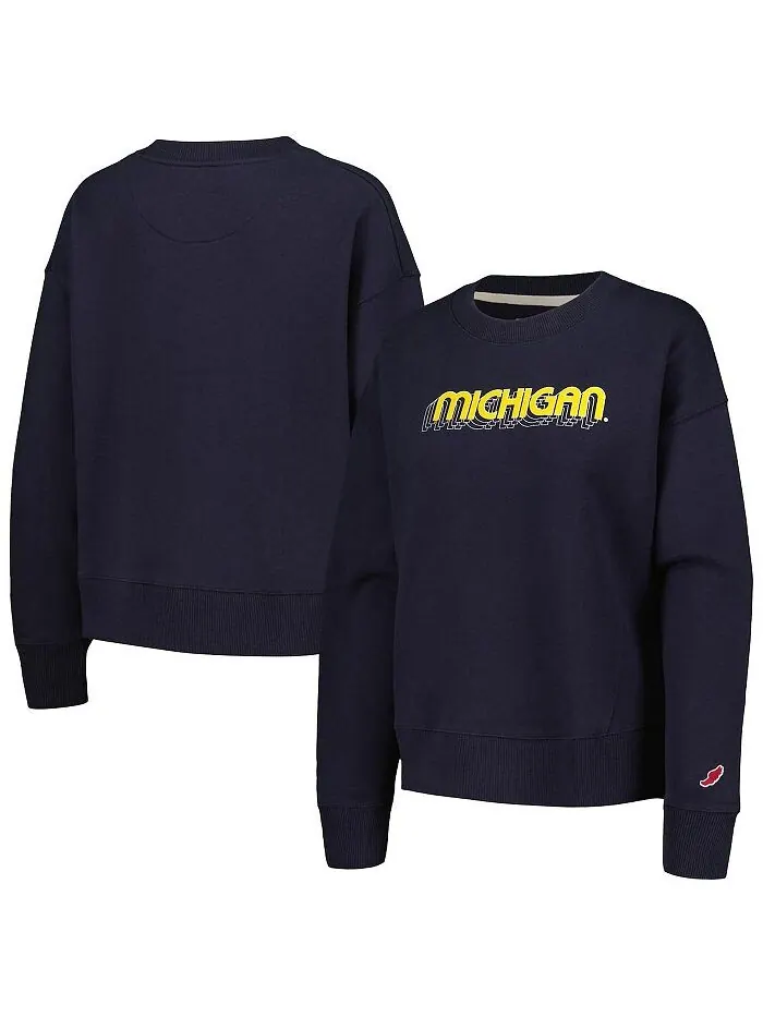 Женский темно-синий пуловер свободного кроя Michigan Wolverines League Collegiate Wear