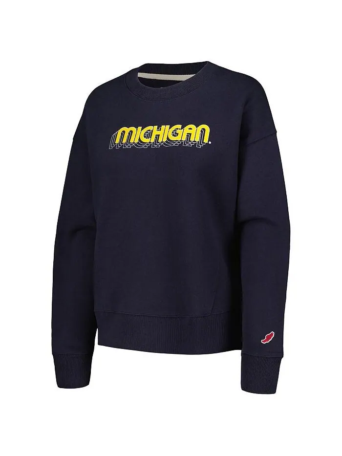 Женский темно-синий пуловер свободного кроя Michigan Wolverines League Collegiate Wear — изображение 3 из 3