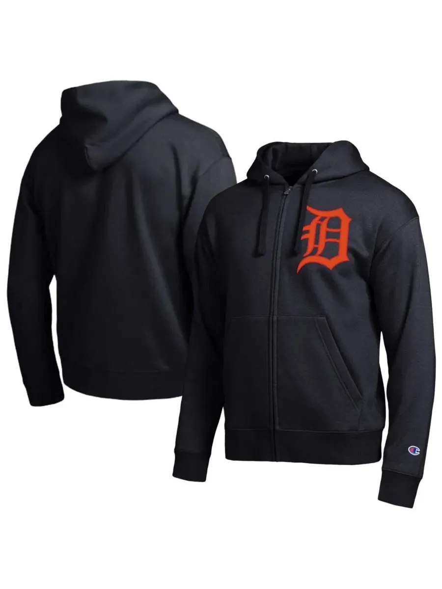 Худи мужское с полной молнией, с принтом, Detroit Tigers All-Star Champion