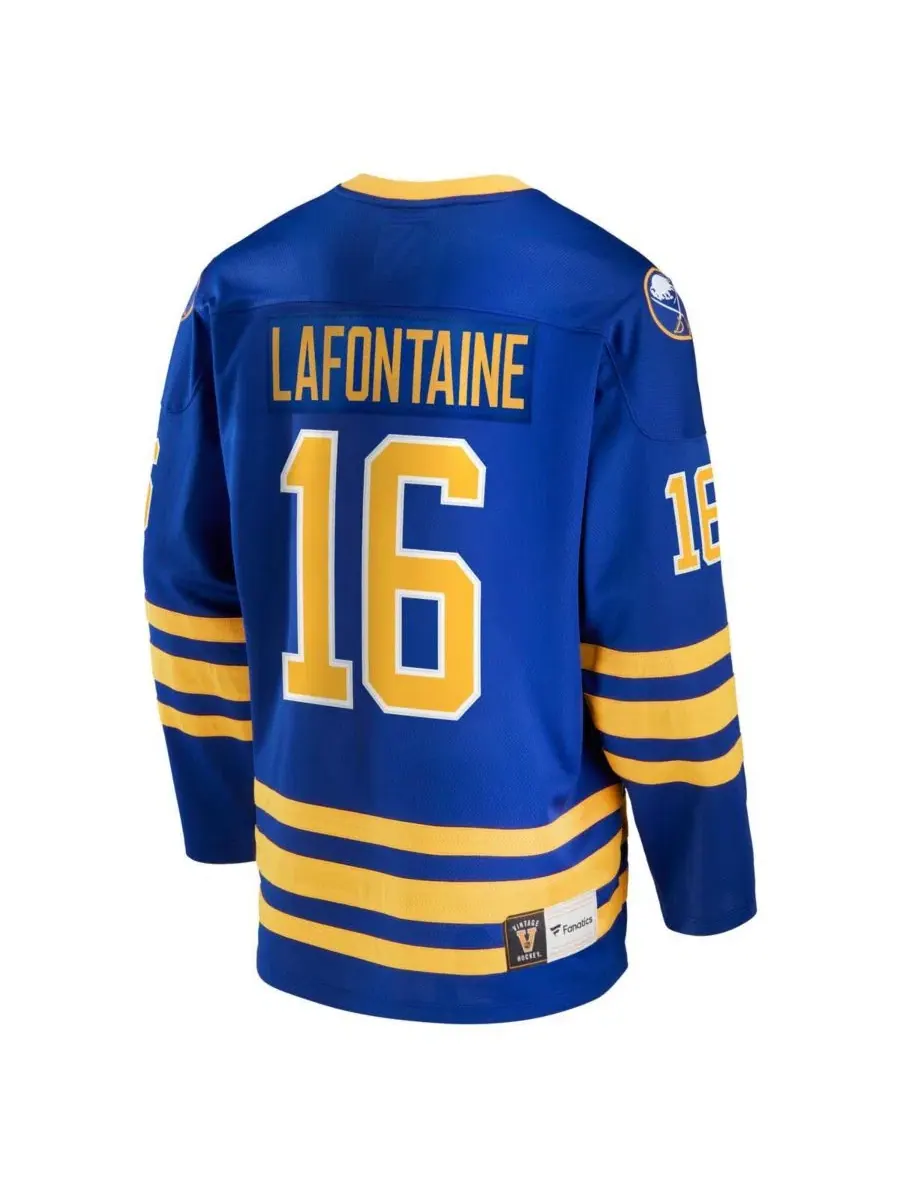 Мужская хоккейная джерси с длинным рукавом Pat LaFontaine Fanatics — изображение 2 из 3, королевский