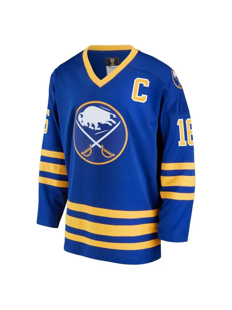 Мужская хоккейная джерси с длинным рукавом Pat LaFontaine Fanatics — изображение 3 из 3, королевский
