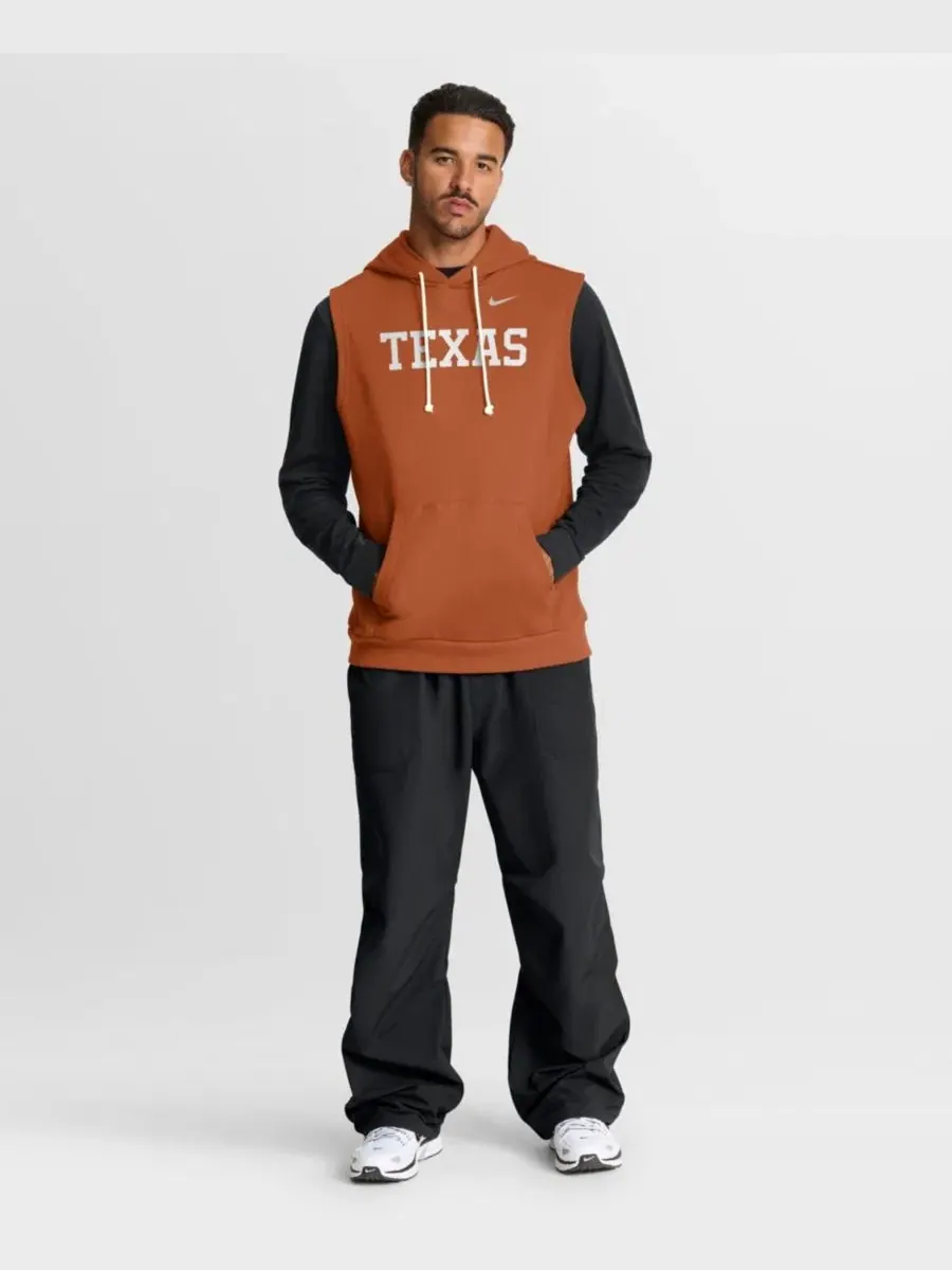 Худи без рукавов с принтом Texas Longhorns 2026 Sideline Sleeveless Dri-FIT Hoodie Nike — изображение 3 из 5, оранжевый