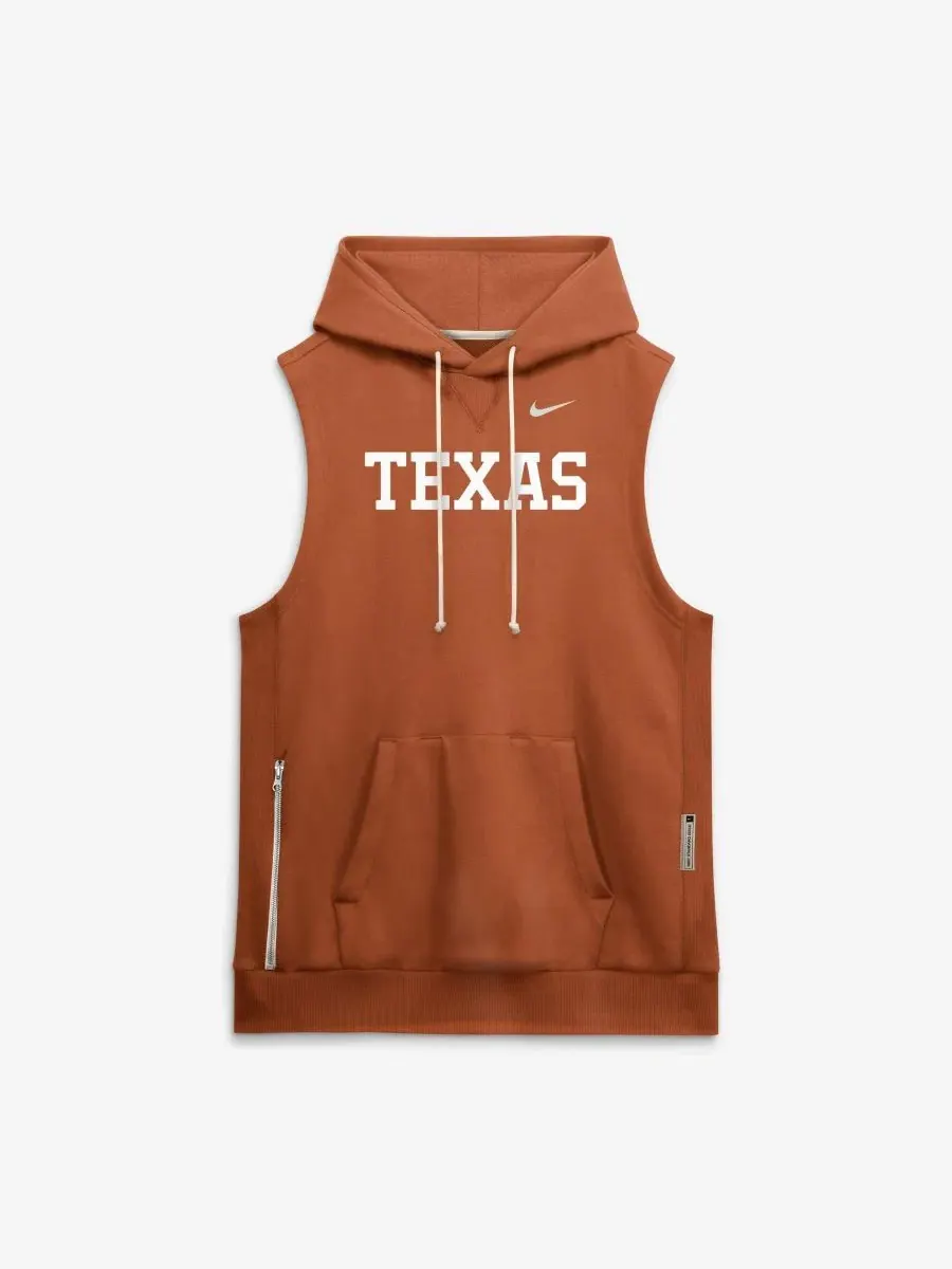 Худи без рукавов с принтом Texas Longhorns 2026 Sideline Sleeveless Dri-FIT Hoodie Nike — изображение 4 из 5, оранжевый