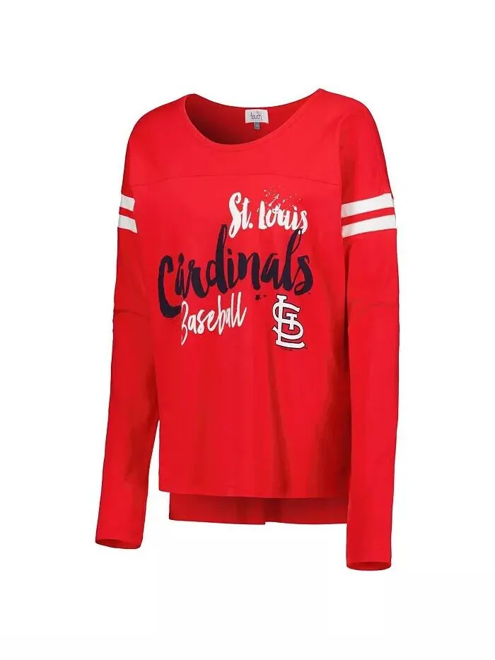 Красная женская футболка с длинным рукавом St. Louis Cardinals Free Agent Touch — изображение 3 из 3