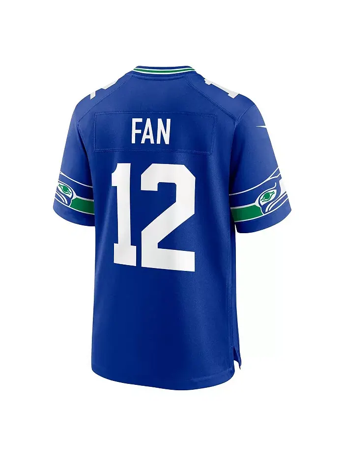Мужская ретро-джерси игрока Seattle Seahawks 12th Fan Royal Nike — изображение 2 из 3