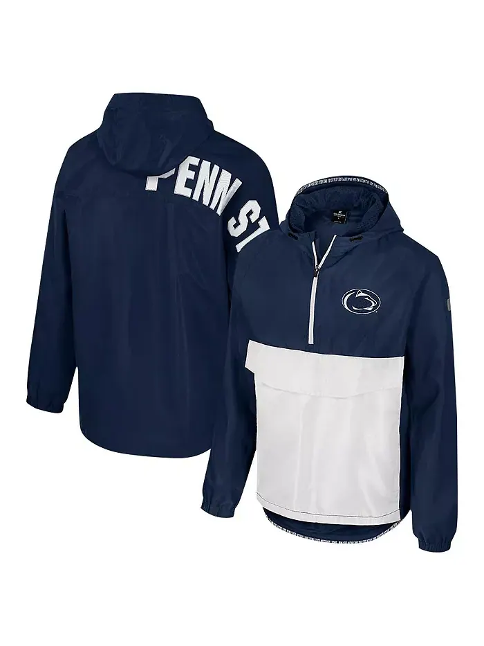 Мужская синяя анорак-полузипка Penn State Nittany Lions Reloaded Colosseum