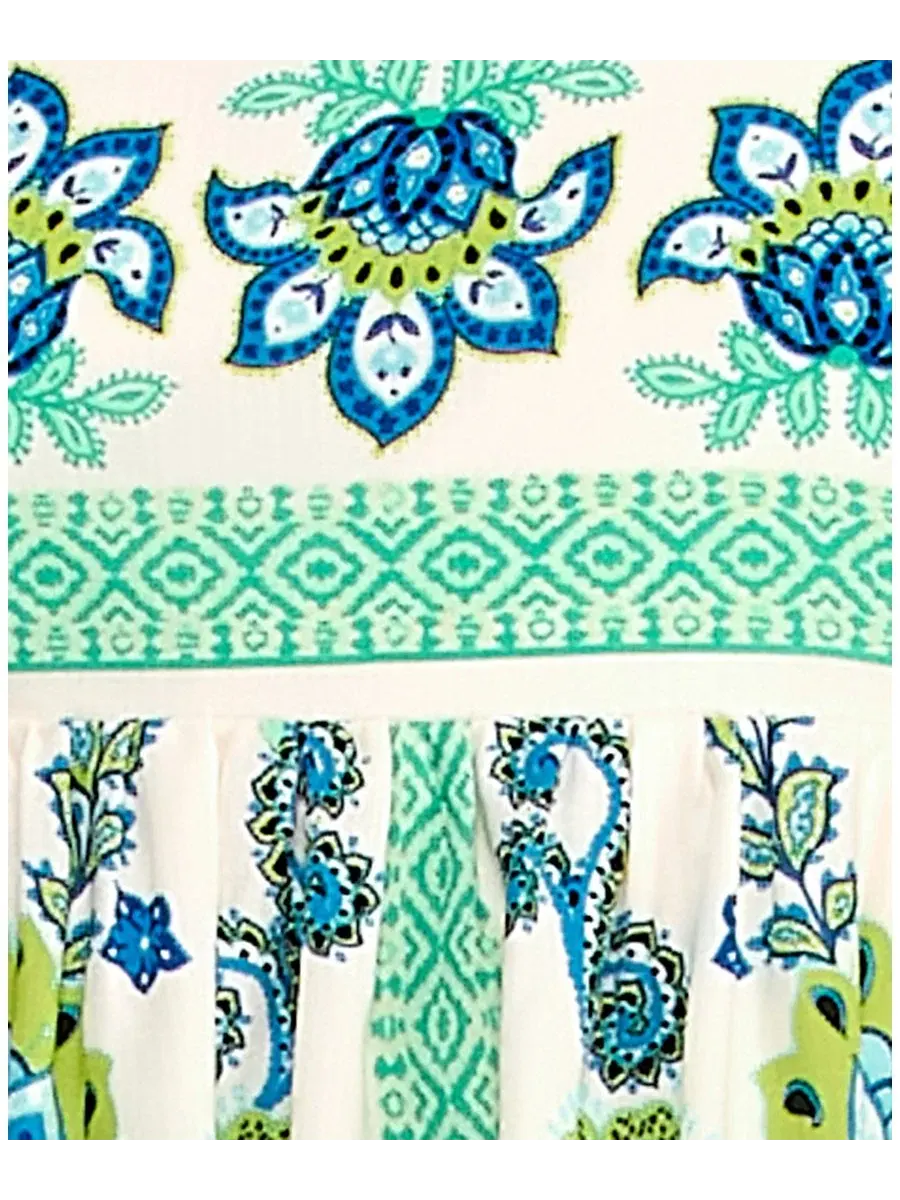 Платье без рукавов с принтом, модель Tie-Back Border Printed ROW A, Ivogreen — изображение 9 из 9
