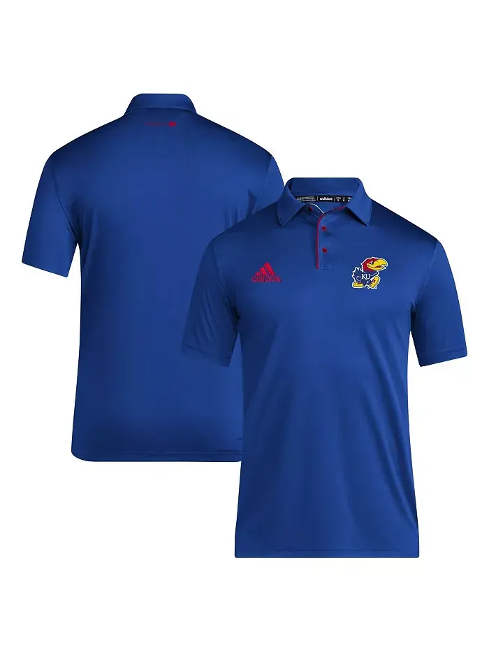 Мужская поло Royal Kansas Jayhawks 2024 Coaches AEROREADY adidas