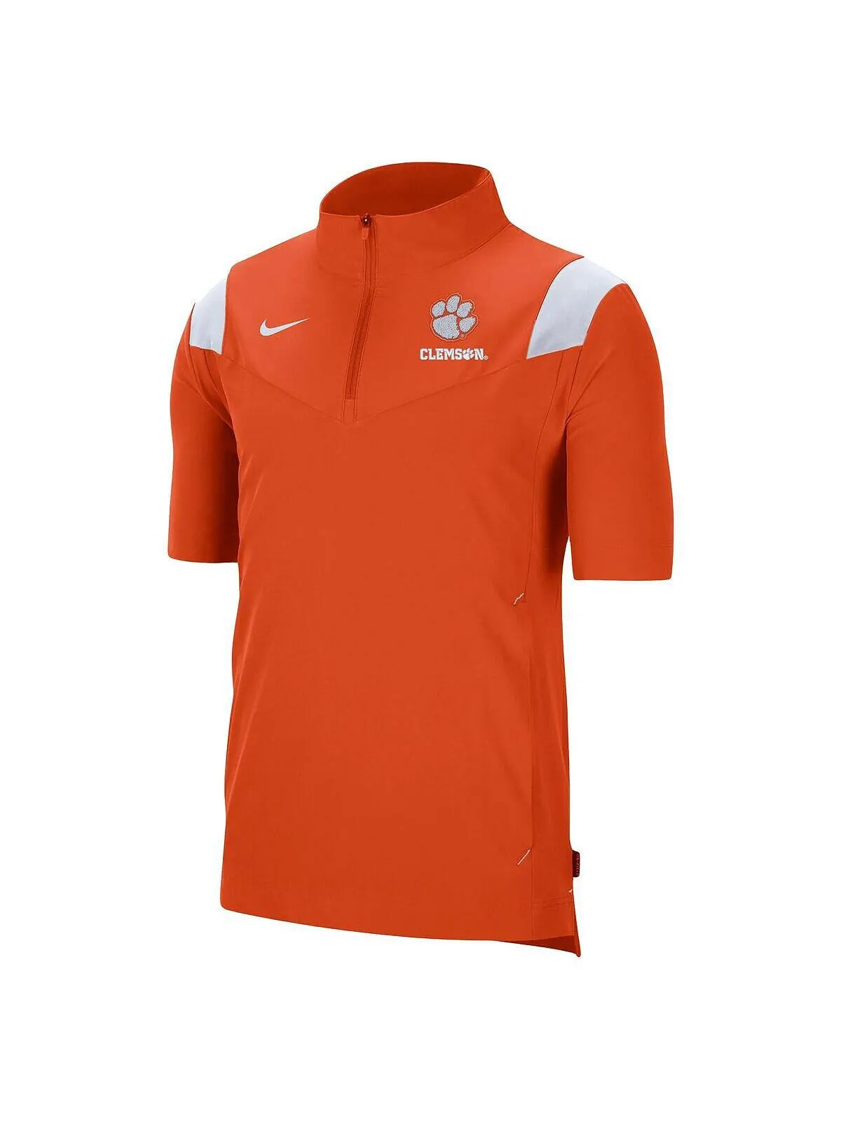 Мужская оранжевая куртка clemson tigers coach с коротким рукавом и молнией на четверть Nike — изображение 3 из 4, оранжевый