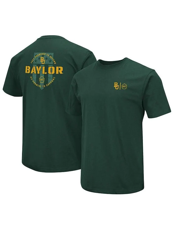 Мужская зеленая футболка в военном стиле Baylor Bears OHT с признательностью Colosseum