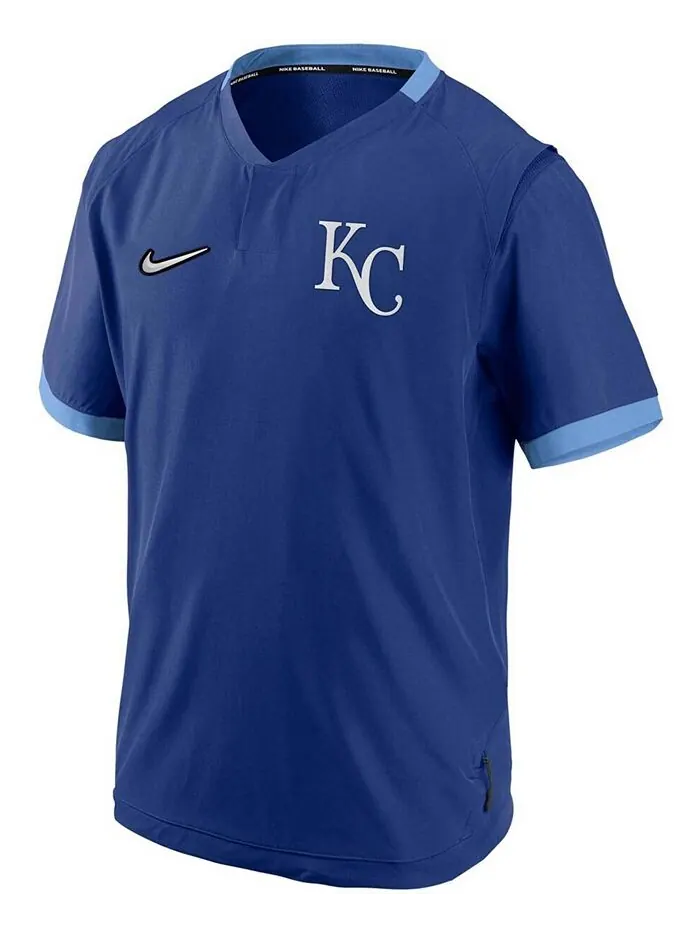 Мужская королевская и голубая куртка-пуловер Kansas City Royals Authentic Collection с короткими — изображение 2 из 3
