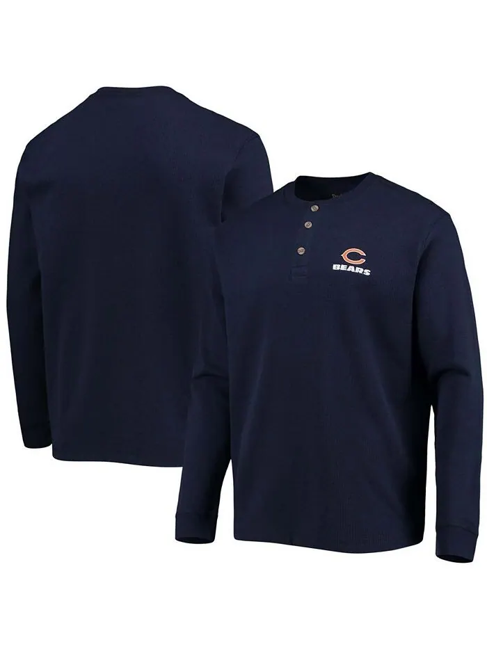 Мужская темно-синяя футболка с длинным рукавом и логотипом Chicago Bears Maverick Thermal Henley