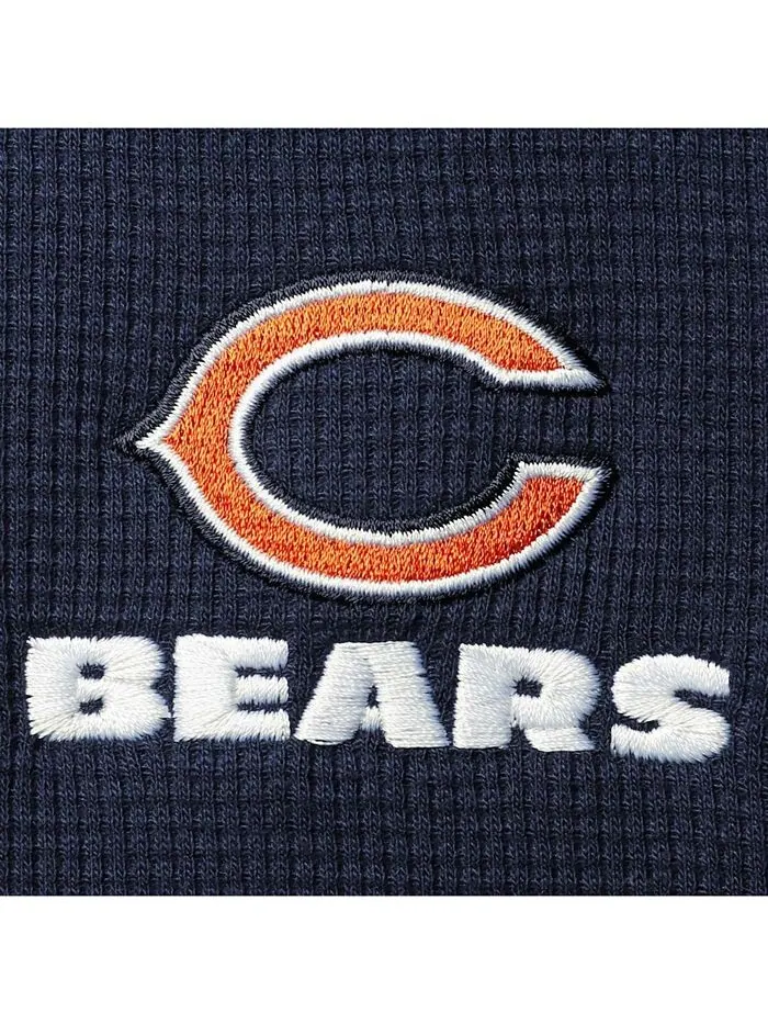 Мужская темно-синяя футболка с длинным рукавом и логотипом Chicago Bears Maverick Thermal Henley — изображение 2 из 9