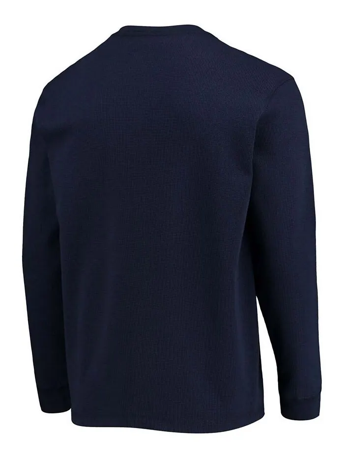 Мужская темно-синяя футболка с длинным рукавом и логотипом Chicago Bears Maverick Thermal Henley — изображение 3 из 9