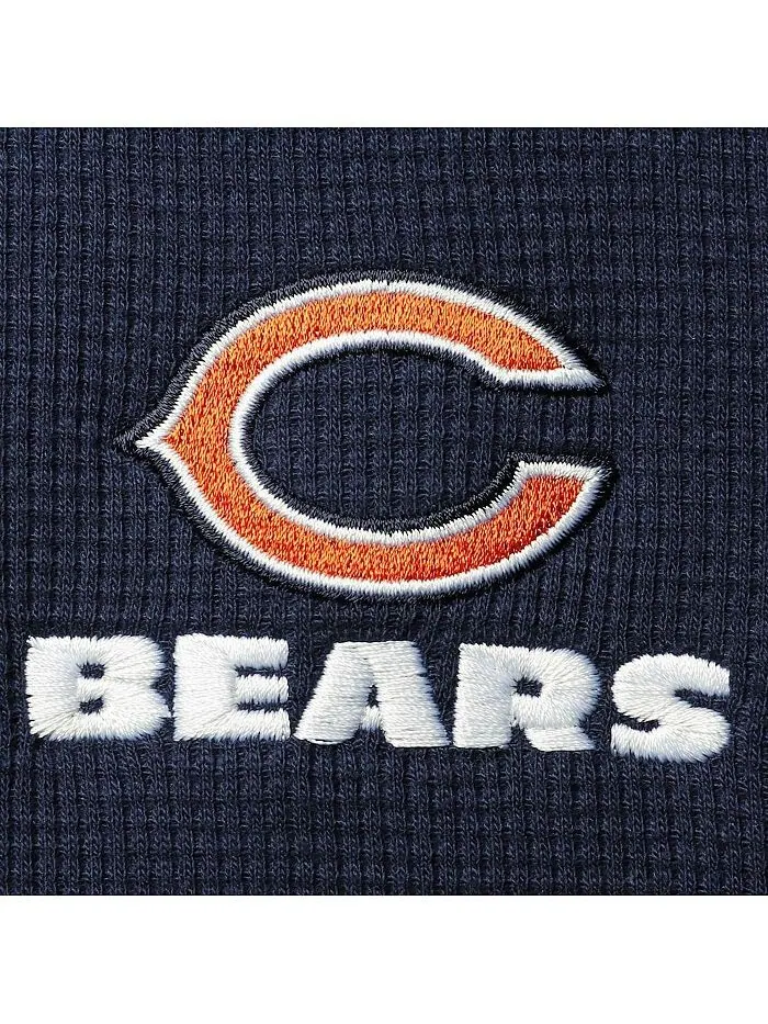 Мужская темно-синяя футболка с длинным рукавом и логотипом Chicago Bears Maverick Thermal Henley — изображение 8 из 9