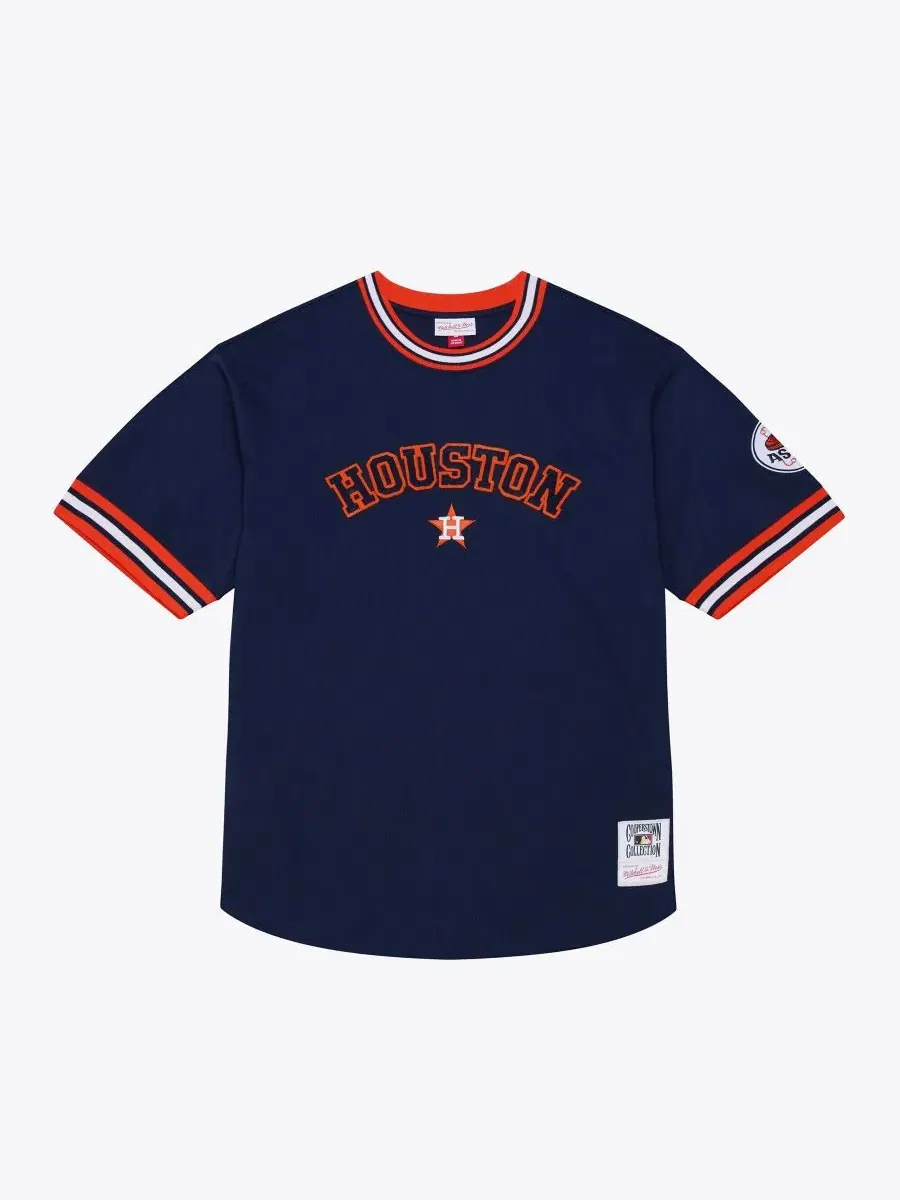 Футболка с длинным рукавом из хлопка с вышивкой Houston Astros Mitchell & Ness