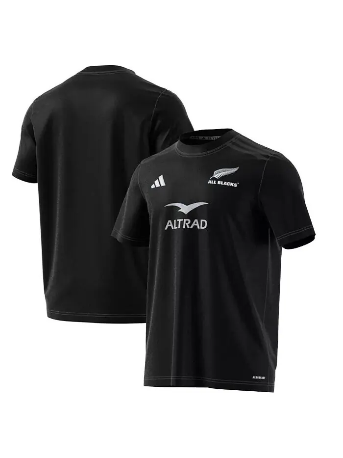 Мужская черная футболка New Zealand Rugby 2024/25 AEROREADY adidas