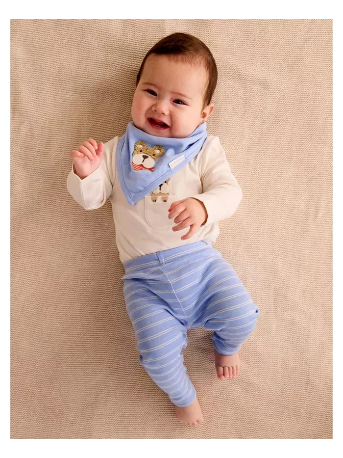 Комплект для мальчиков: боди, леггинсы и слюнявчик (3 предмета) Purebaby — изображение 5 из 5