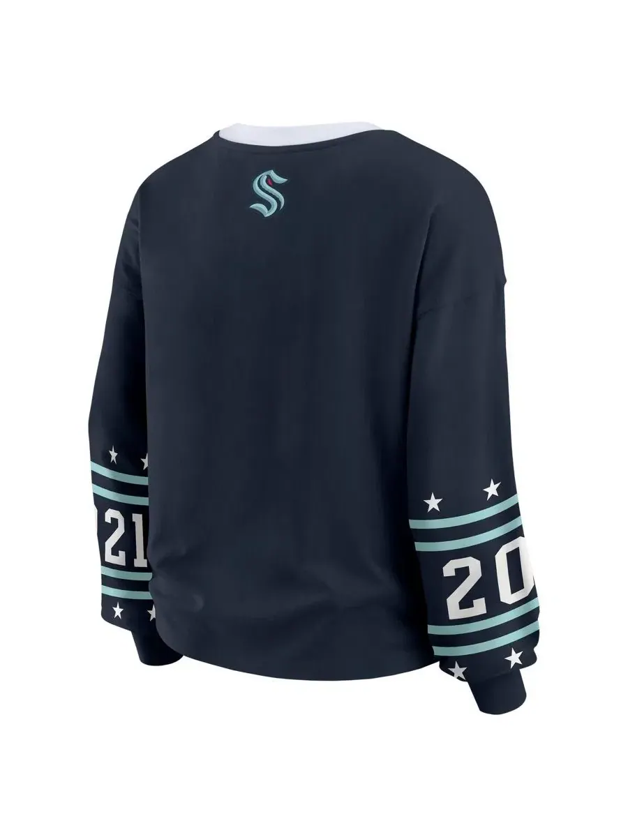 Футболка с длинным рукавом с принтом Seattle Kraken WEAR by Erin Andrews — изображение 3 из 5, темно-синий
