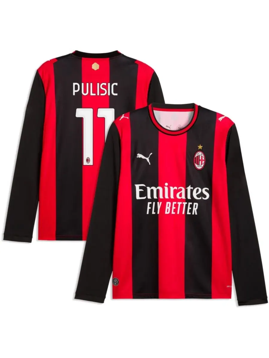 Футболка длиннорукавная с принтом Christian Pulisic AC Milan 2026/27 Home Replica Puma