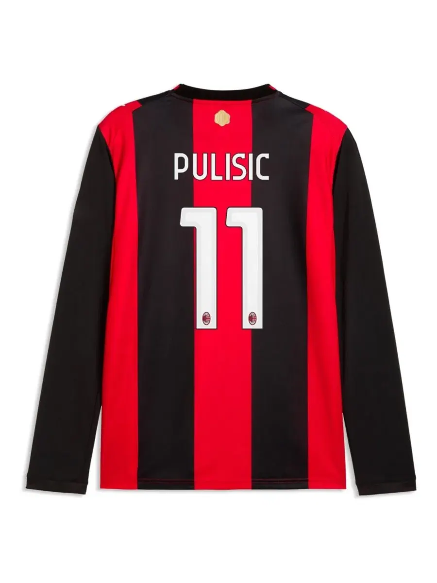 Футболка длиннорукавная с принтом Christian Pulisic AC Milan 2026/27 Home Replica Puma — изображение 2 из 3, черный красный
