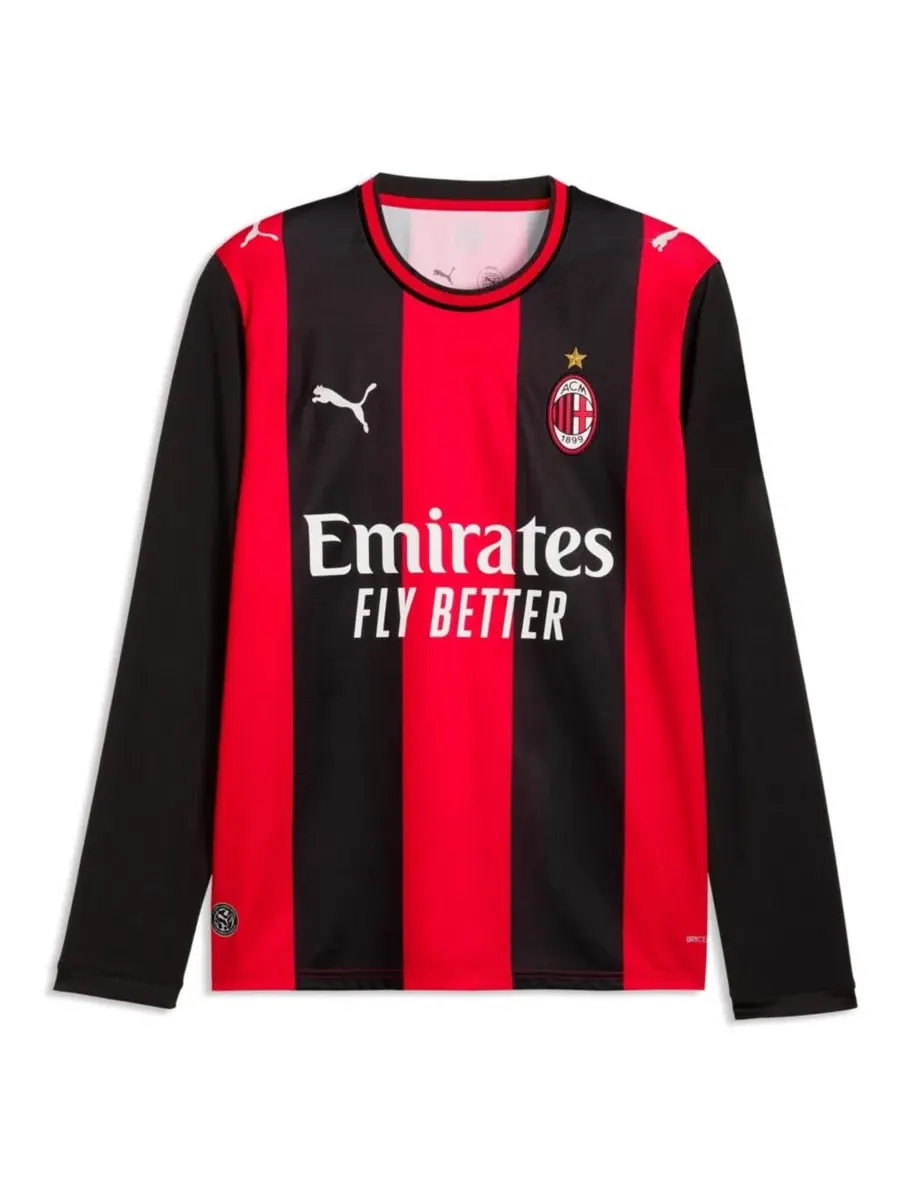 Футболка длиннорукавная с принтом Christian Pulisic AC Milan 2026/27 Home Replica Puma — изображение 3 из 3, черный красный