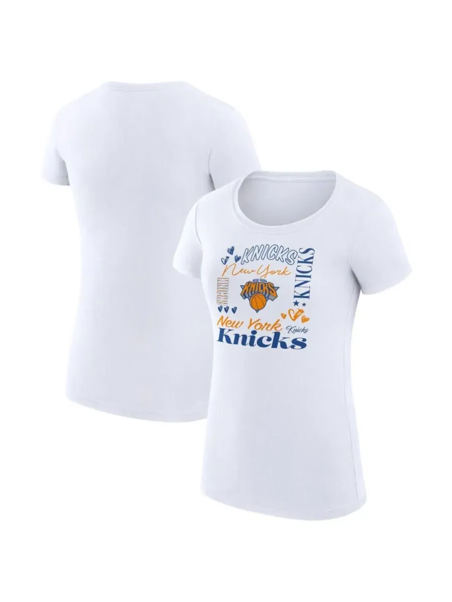 Футболка с принтом New York Knicks Super-Slim Fit Team Name Collage G-III 4Her by Carl Banks