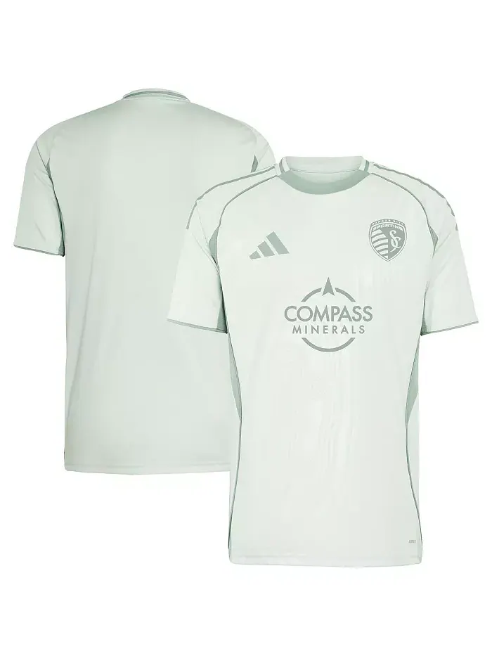 Мужская футболка Sporting Kansas City 2025 One Planet для разминки светло-зеленого цвета adidas