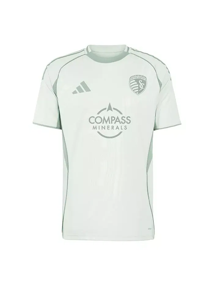 Мужская футболка Sporting Kansas City 2025 One Planet для разминки светло-зеленого цвета adidas — изображение 2 из 3