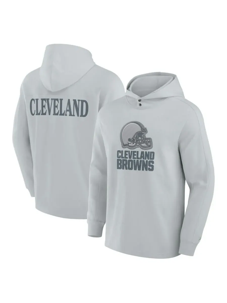Fanatics Мужская серая толстовка с длинными рукавами Cleveland Browns Elements Blaze Tri-Blend