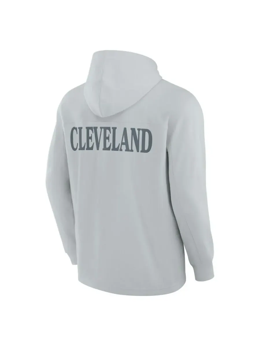 Fanatics Мужская серая толстовка с длинными рукавами Cleveland Browns Elements Blaze Tri-Blend — изображение 2 из 3, серый