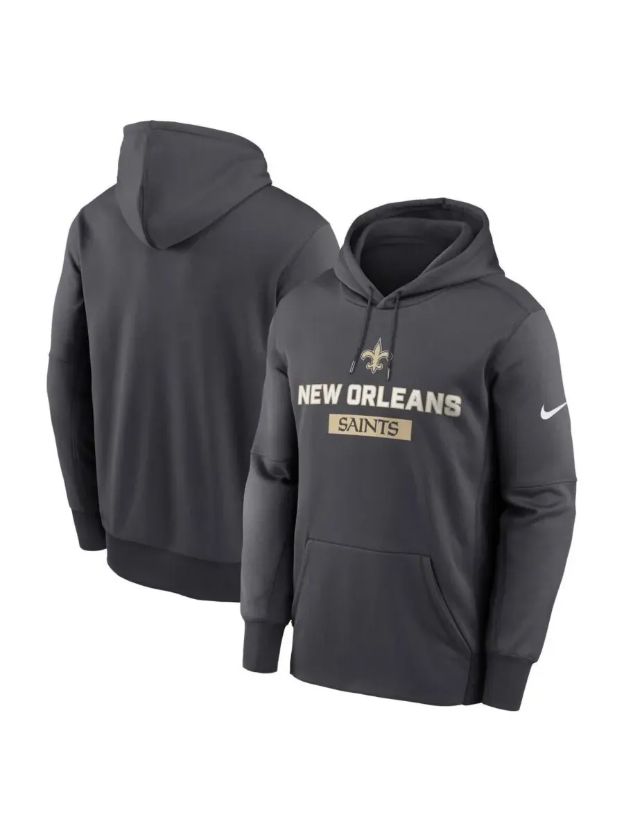 Nike Мужская толстовка с капюшоном антрацитового цвета с символикой New Orleans Saints Toss Sweep