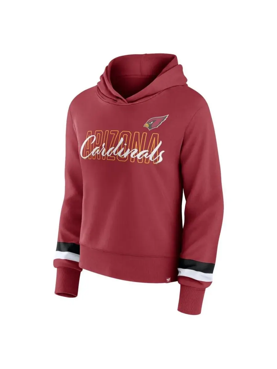 Женская толстовка с капюшоном Cardinal Arizona Cardinals Over Under Fanatics — изображение 2 из 3, красный