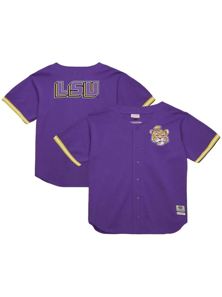 Mitchell & Ness Мужская фиолетовая футболка LSU Tigers Game Time Vintage из сетчатой ткани с