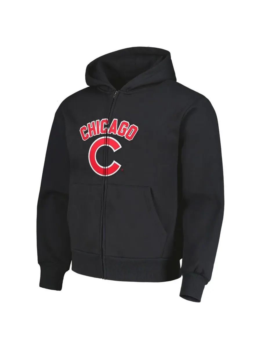 PLEASURES Мужская черная толстовка на молнии с символикой команды Chicago Cubs, посвященная — изображение 3 из 3, черный