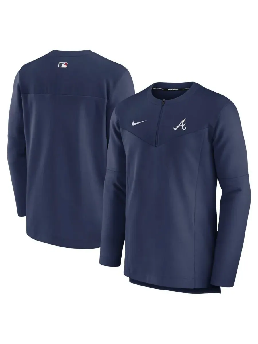 Nike Мужская темно-синяя футболка Atlanta Braves из коллекции Authentic Game Time Performance с