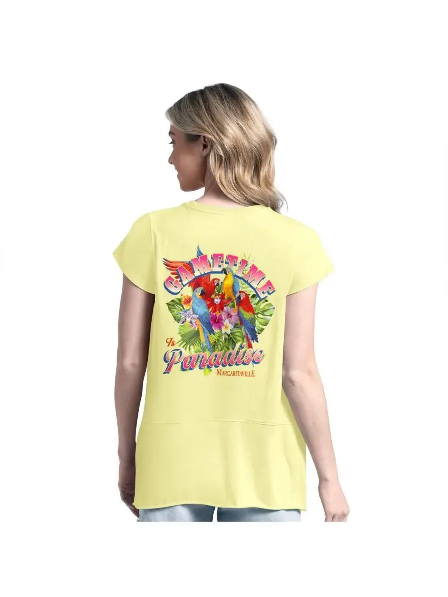 Margaritaville Женская желтая футболка Pittsburgh Steelers Gametime Is Paradise — изображение 2 из 2, желтый