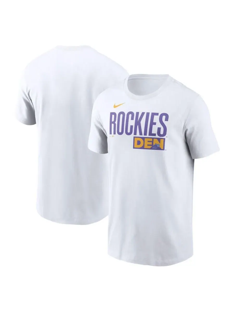 Nike Мужская белая футболка Colorado Rockies 2025 City Connect Wordmark