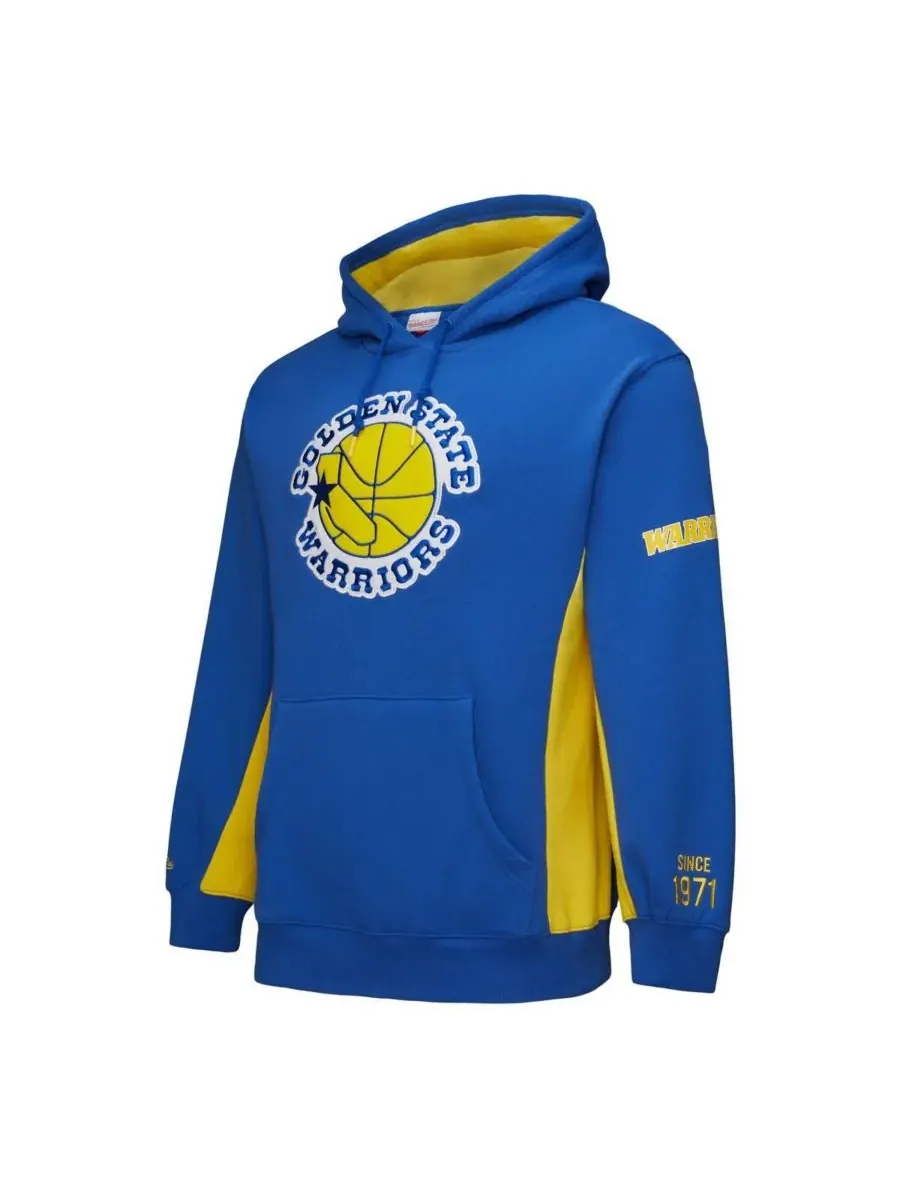 Mitchell & Ness Мужская толстовка с капюшоном из флиса Royal Golden State Warriors Hardwood — изображение 2 из 3, королевский
