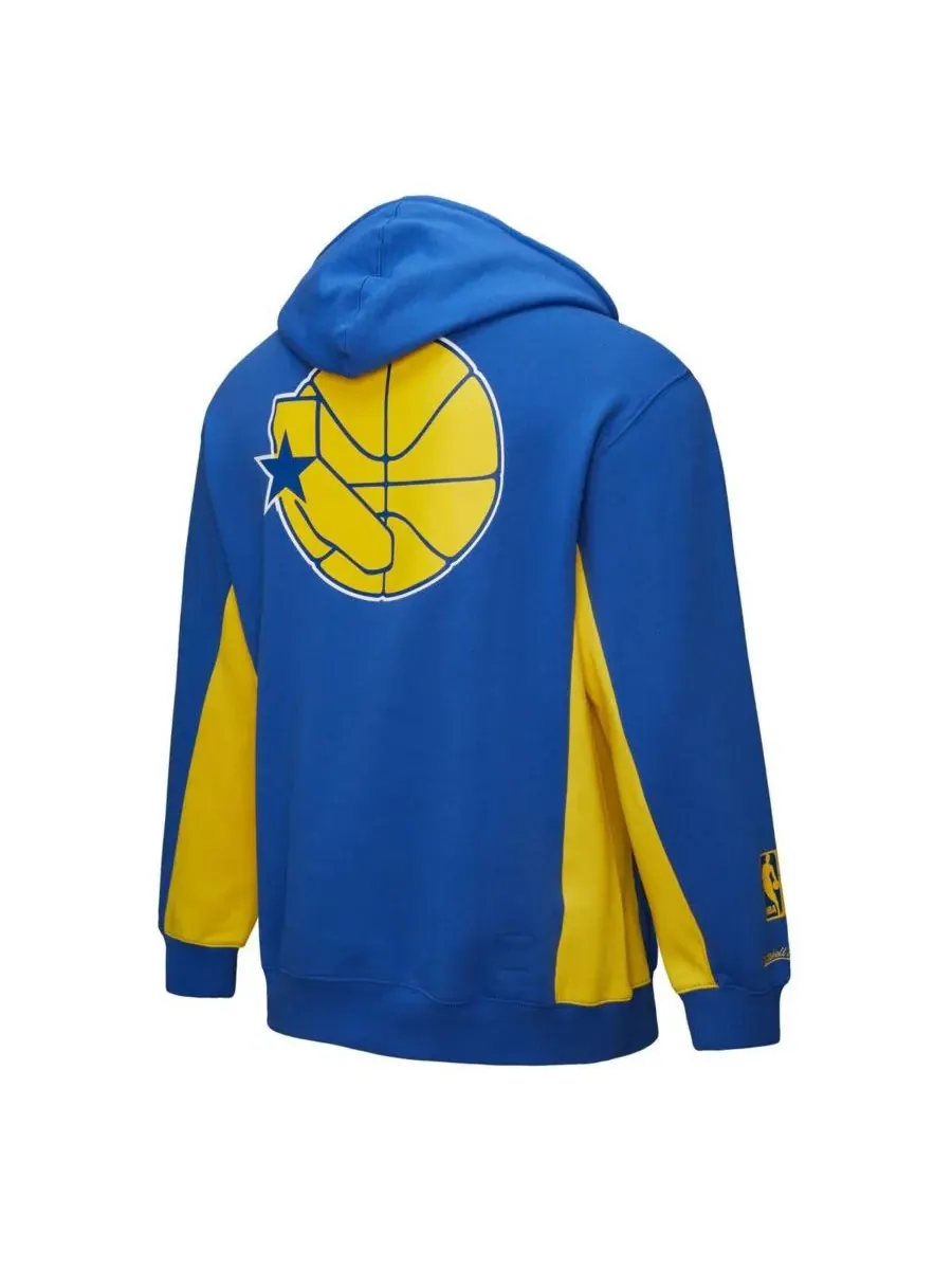 Mitchell & Ness Мужская толстовка с капюшоном из флиса Royal Golden State Warriors Hardwood — изображение 3 из 3, королевский