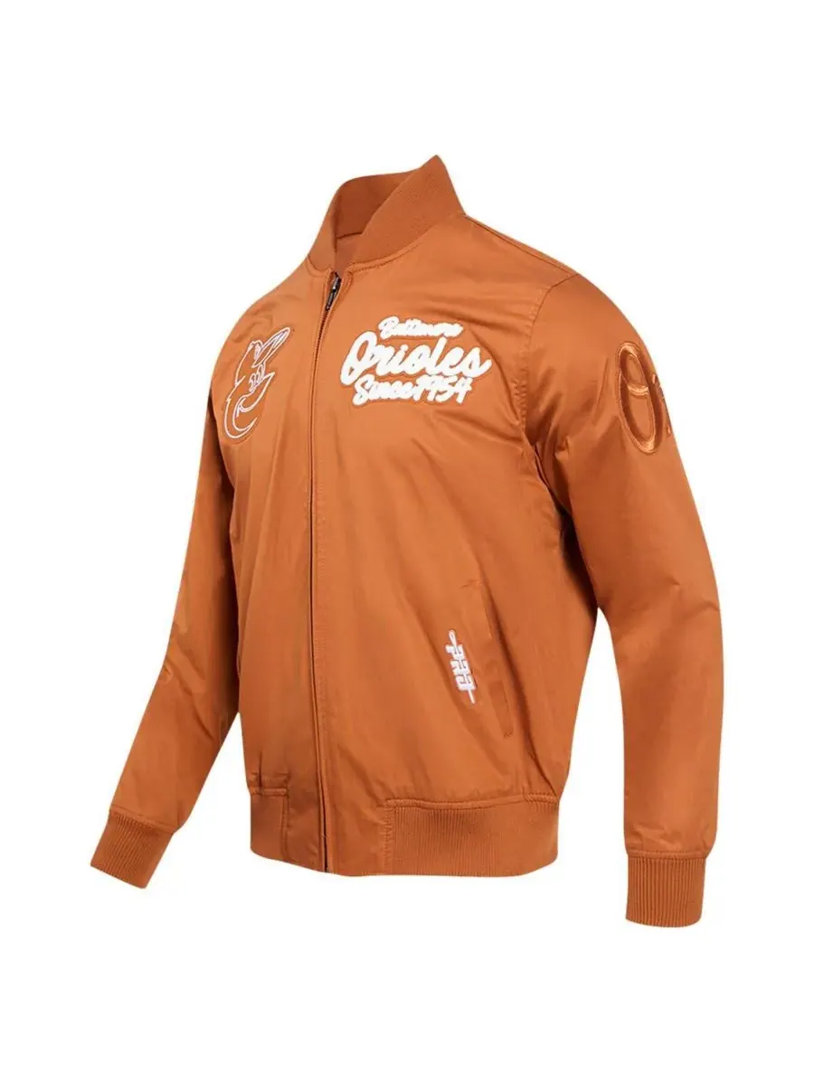 Pro Standard Мужская коричневая твиловая куртка Baltimore Orioles Paint The City на молнии — изображение 2 из 4, коричневый