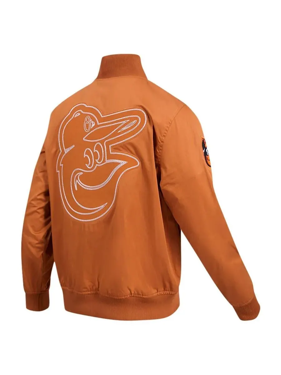 Pro Standard Мужская коричневая твиловая куртка Baltimore Orioles Paint The City на молнии — изображение 3 из 4, коричневый