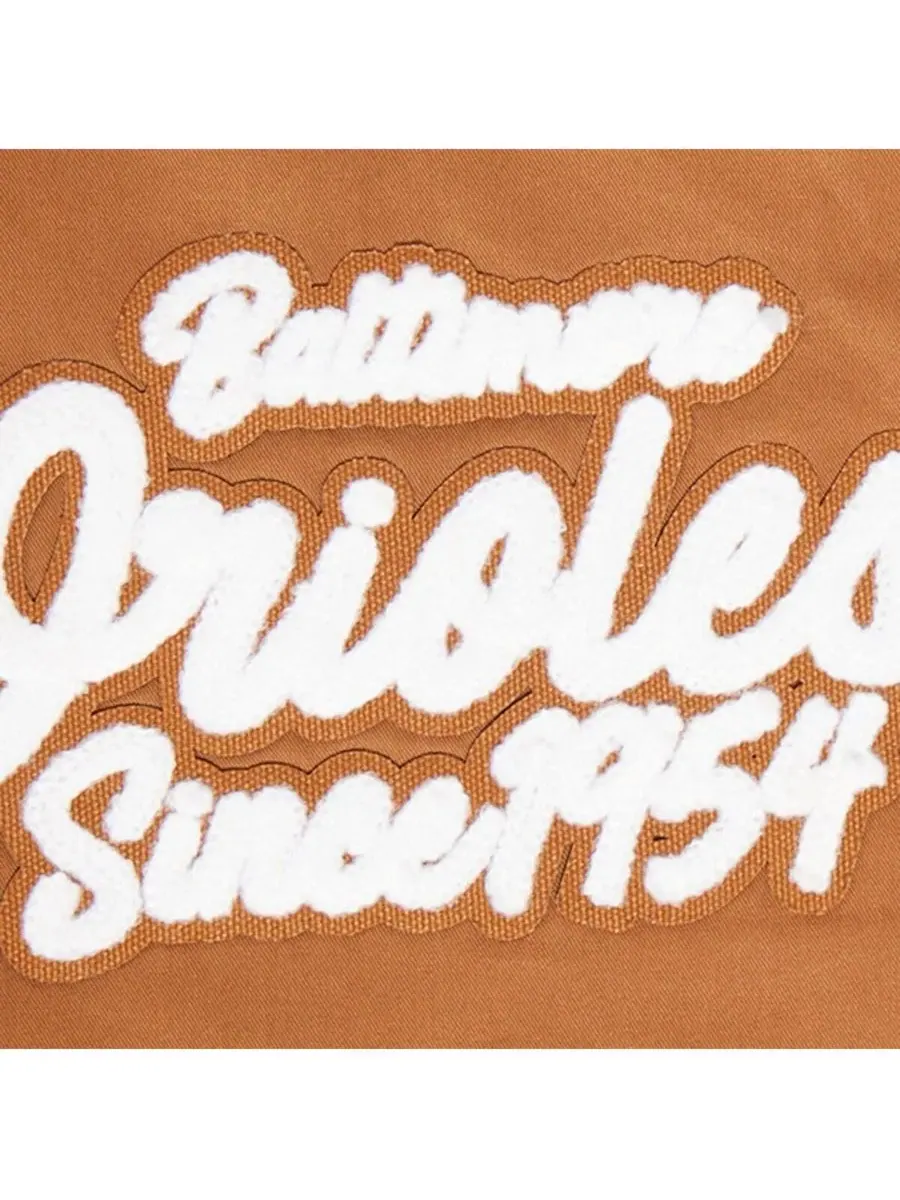 Pro Standard Мужская коричневая твиловая куртка Baltimore Orioles Paint The City на молнии — изображение 4 из 4, коричневый