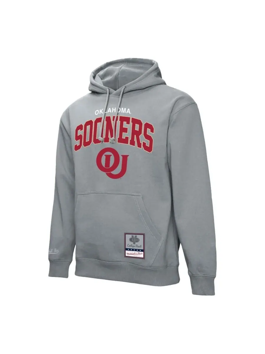 Mitchell & Ness Мужская толстовка с капюшоном Oklahoma Sooners Classic Arch серого цвета — изображение 2 из 3, серый