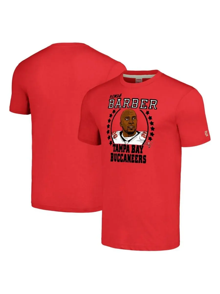 Homage Мужская футболка Ronde Barber HeatheRed Red Tampa Bay Buccaneers Caricature RetiRed Player