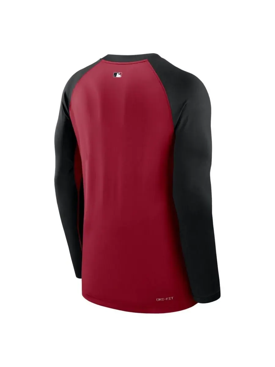 Nike Мужская красно-черная футболка с длинным рукавом-реглан Arizona Diamondbacks Authentic — изображение 2 из 3
