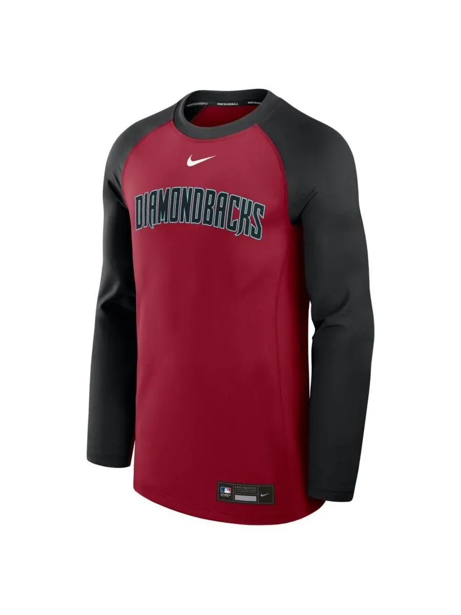Nike Мужская красно-черная футболка с длинным рукавом-реглан Arizona Diamondbacks Authentic — изображение 3 из 3