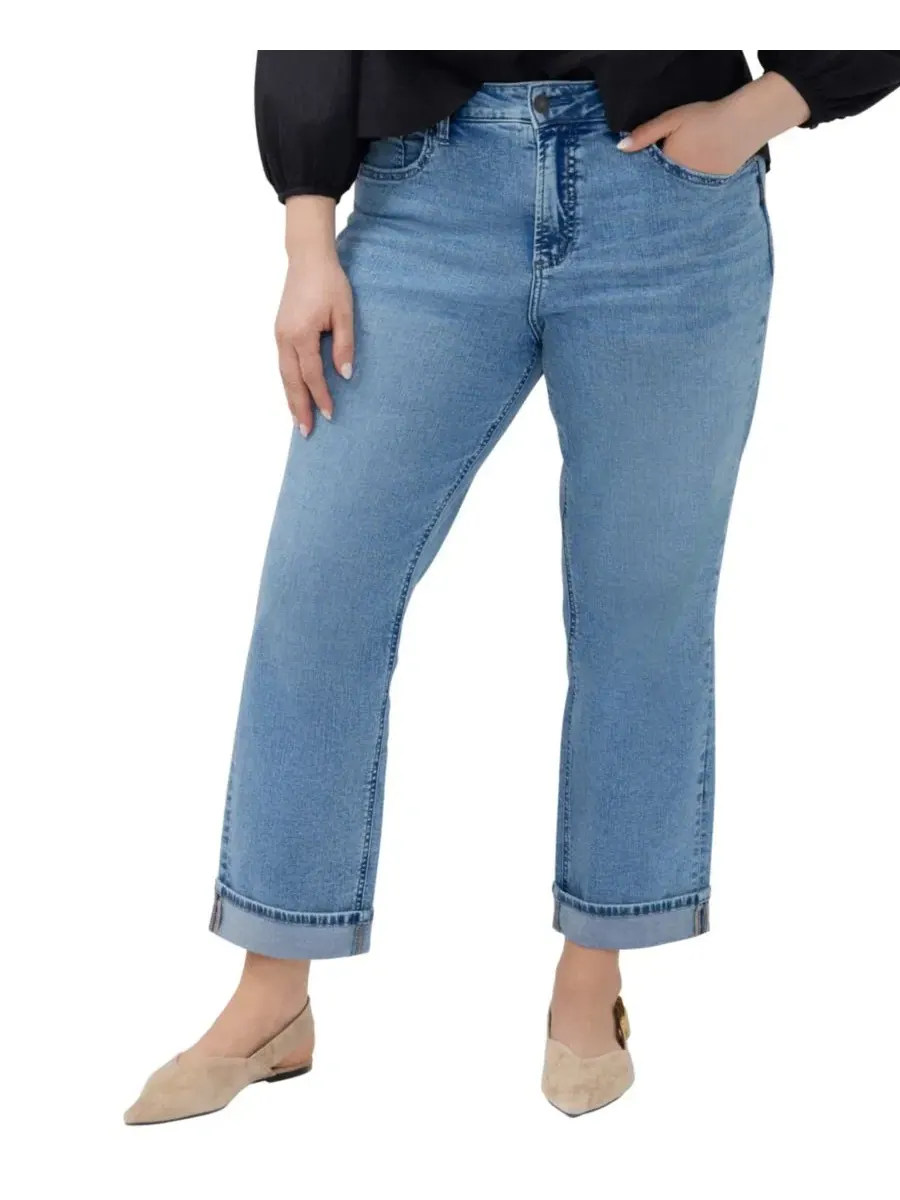 Джинсы прямого кроя с высокой посадкой Avery Plus Size Silver Jeans Co., Bluebelle